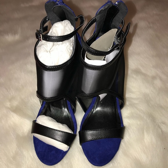 Aithley Wedge Heel in Cobalt and Black - Picture 2 of 8